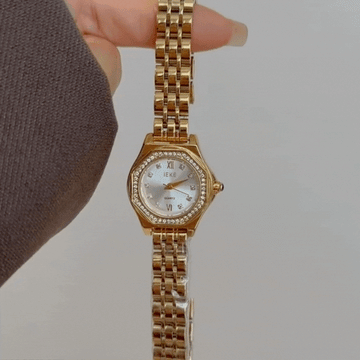Octagon Gold Bracelet Watch-Crystal geaccentueerde wijzerplaat voor vrouwen