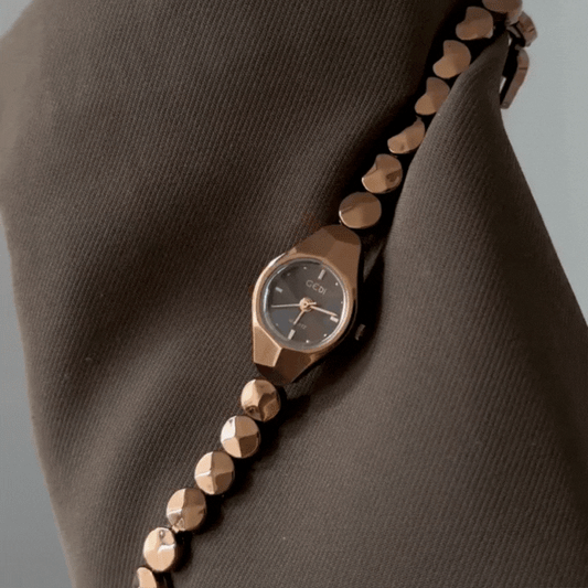 Brown Women’s Watch – Dainty Watch Bracelet with Mini Round Dial | Mocha