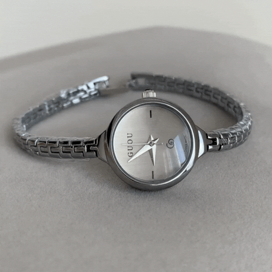 Silver Women's Watch – Dainty Round Watch with Stainless Steel Band | Halo