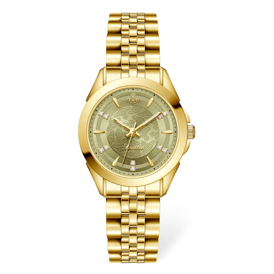 Green Women Watch - Vintage Round Face Braggle Watch Gold Elegant Style | Oliva
