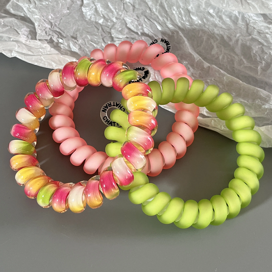 Limoenpop-hoog-elastische spiraalhaarring