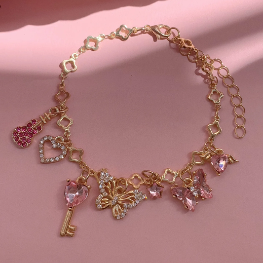 Pink Women Bracelet Zircon Sweetheart Jewelry — Barbie Dream
