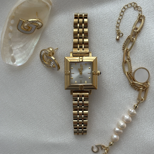 Daily Classic - Zlatni kvadratni brojčanik za žene