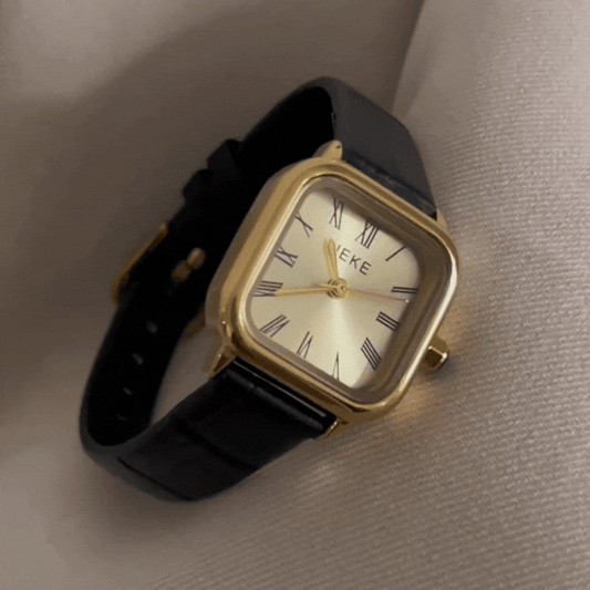 Black & Gold Roman Link Time: Elegantni kvarcni sat