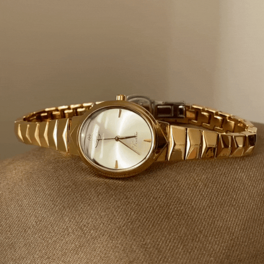 Gold Women Oval Watch Quartz Elegant