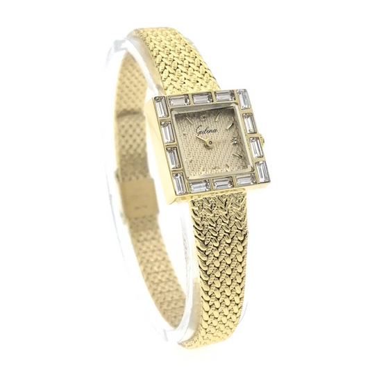 Véronique – Gold Crystal Square Timepiece