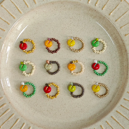 Handmade Beaded Apple Ring|Apple Spark