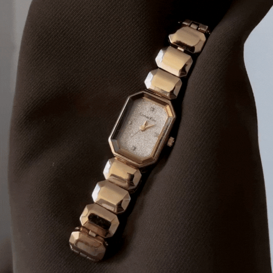 Rose Gold Women’s Rectangle Watch – Deep Sea Mother-of-Pearl Dial, Water-Resistant Quartz Timepiece | Marina