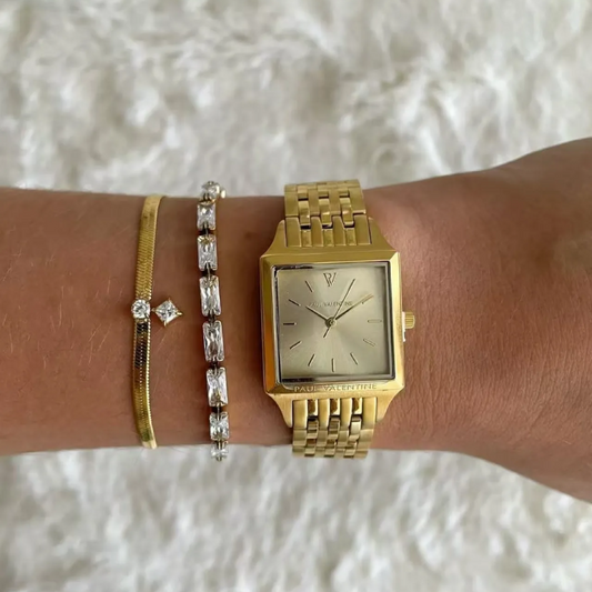 Gold Women’s Bracelet – 18K Gold-Plated Chain with 3A-Cut Moissanite Stones | Lumi