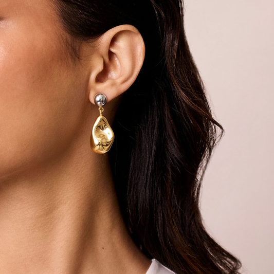 Color-Block Irregular Earrings