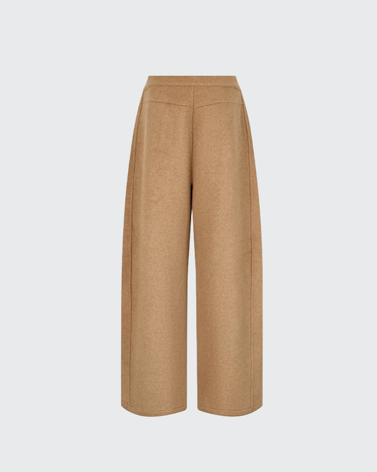 OUTTHE BLUE Tencel Wool Cat Patchwork Wide-Leg Pants