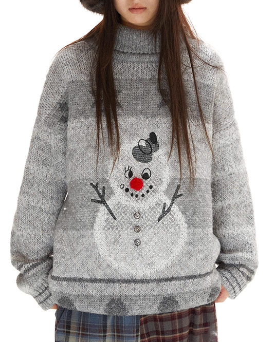Fair Isle Snowman Turtleneck Sweater