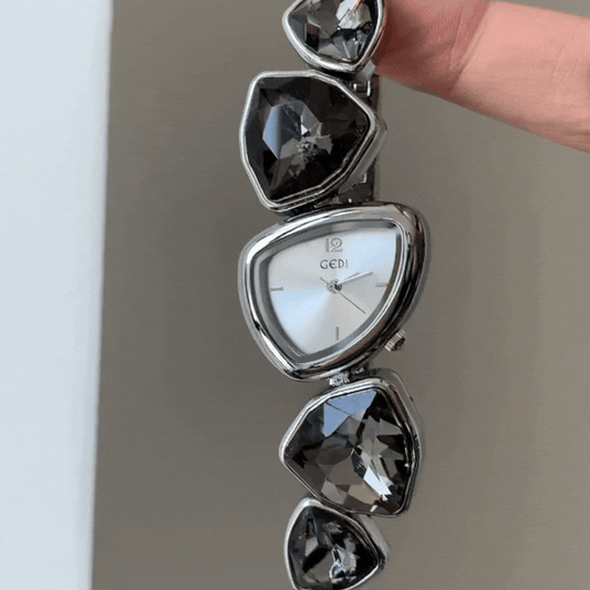 Crni kristalni sat: nepravilni lanac dizajna Quartz Watch