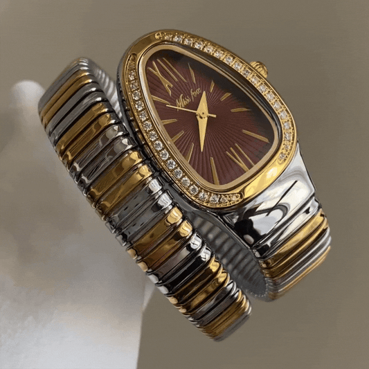 Angora Red Dial dvotonski namotani serpenti kvarc sat
