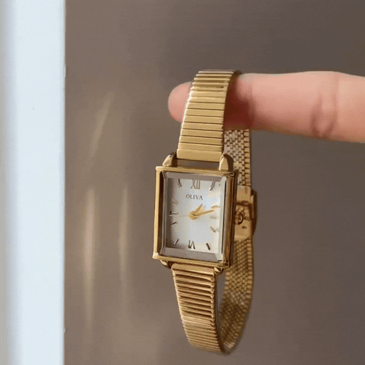 Orologio Golden Charm: orologio da eleganza francese quadrata petite