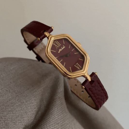 Angora crveni sat: Dijamantni biranje Gold Case Quartz Watch