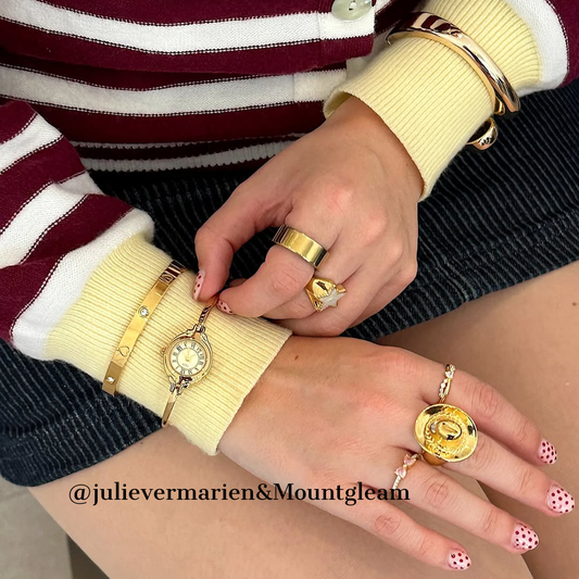 Soléa-A nők all-arany karkötő órája mini tárcsával