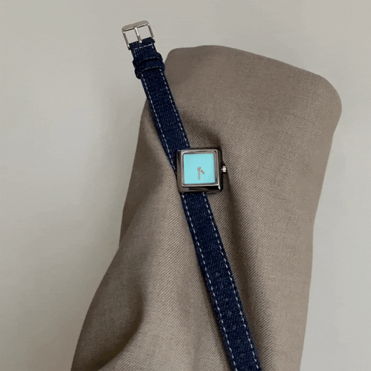 Denim Blue Timepiece: Tiffany Blue Dial Quartz Watch