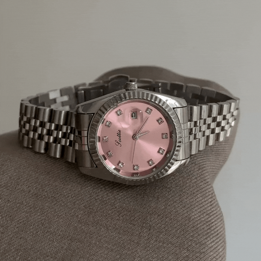 Montre Blush Grace Montre à cadran calendrier rose – MTG