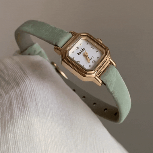 Montre Moss Green : Mini montre à quartz vintage en cuir