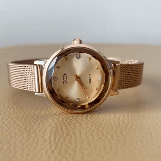 Minimalistički zlatni remen šampanjac za biranje ženskog kvarca