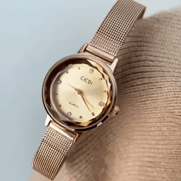 Reloj de cuarzo de champán de oro minimalista de champán