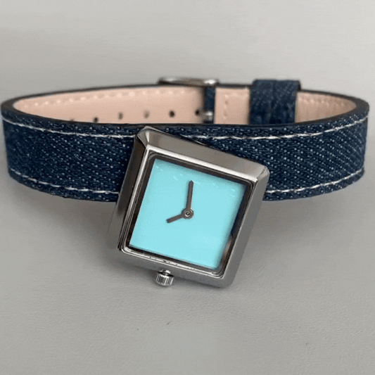Denim Blue Timepiece: Tiffany Blue Dial Quartz Watch