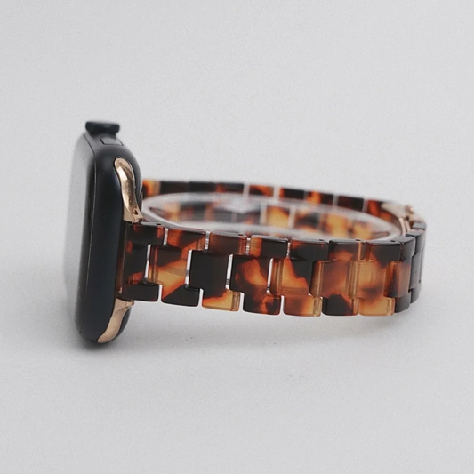 Caramel Tortoiseshell Unisex Adjustable Ultra-Light Watch Band for iWatch – Amber