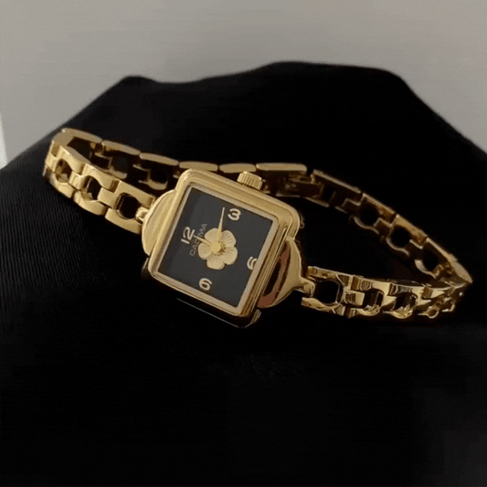 Zlatni kamelliji sat: kvadratni lanac Quartz Watch