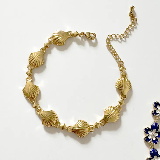 Vintage Gold Shell Chain Bracelet