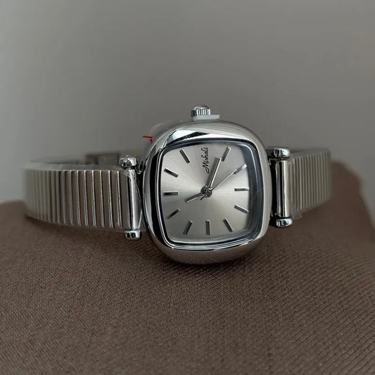 Silver Essence Timepiece: Square Luxe Watch