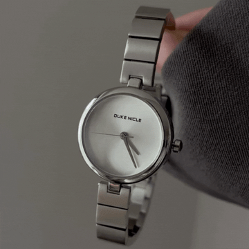 Silver Women’s Watch – Round Dial Quartz Watch with Dainty Watch Bracelet | Luna