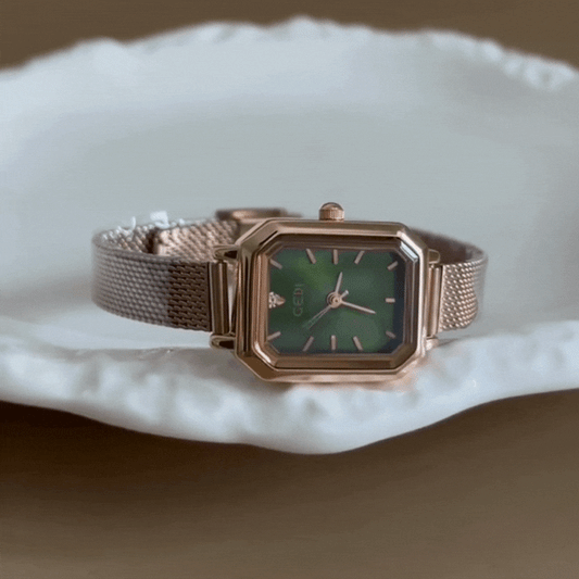 Champagne Green Petite Timepiece: Sleek and Sophisticated Watch