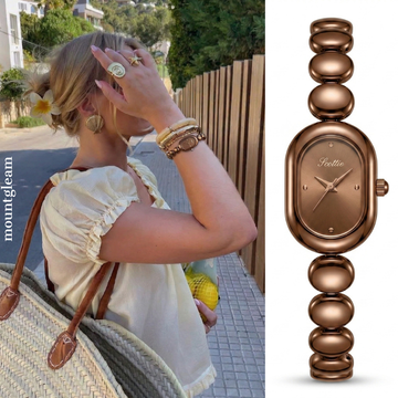 Elegant Brown Oval Watch for Women – Timeless Bracelet Style