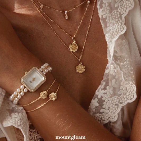 Elegant Pearl Watch for Women – Jewelry Style Bracelet & MOP Dial