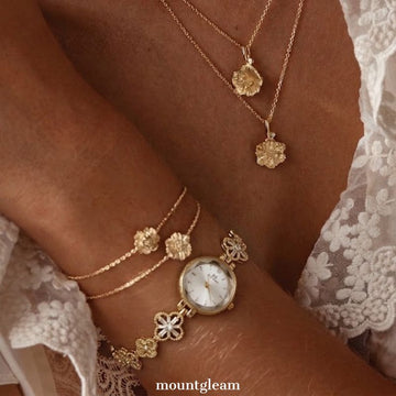 Lucky Gold Clover Watch – Elegant Bracelet Watch for Women Gift
