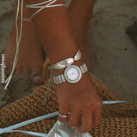 Luxe Tiered Elegance: Multi-Layered Diamond-Studded Watch
