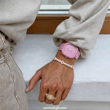 Sakura Bliss uurwerk: roze vierkante wijzerplaat kwarts horloge