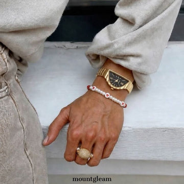 Gold Crescent Dial Watch for Women | Avant‑Garde Half‑Moon Timepiece