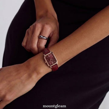 Ankara Red Timepiece: Petite Square Watch