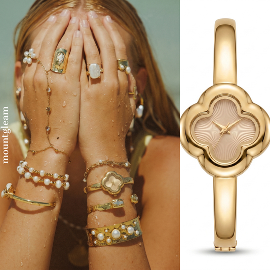 Modern Classic: A Fusion of Iconic Form – Golden Clover Dial, Matching Bezel & Steel Bracelet