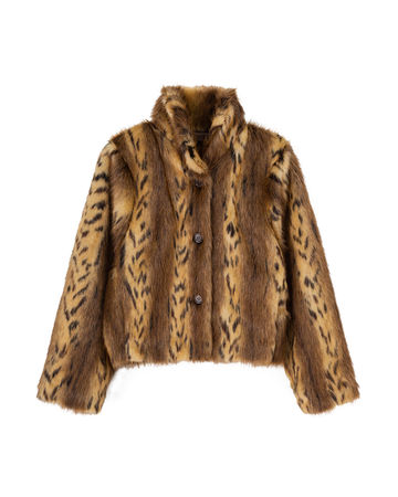 Leopard Print Faux Fur Coat - Fashion Eco-Conscious Chic