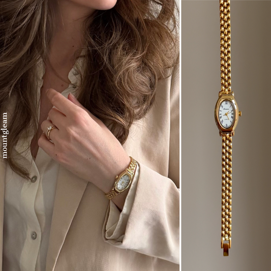 Orologio romano ellittico: orologio d'oro francese Luxe