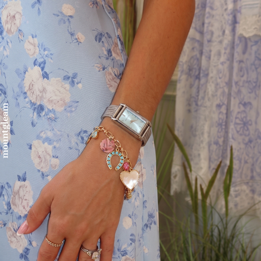 Sophisticated Versatility: Sapphire Blue Elongated Rectangular Dial Watch with Silver Stainless Steel Bracelet