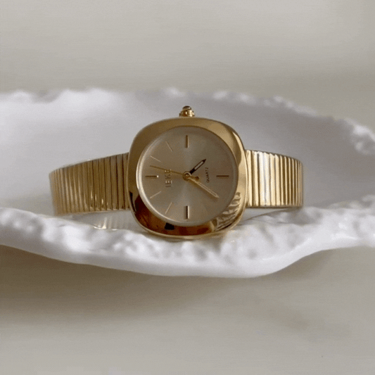 Golden Line – Women’s Minimal Square Bracelet Watch