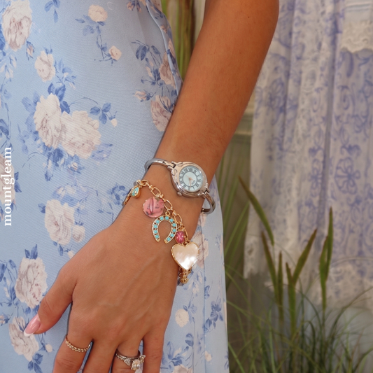 Blue Mini Dial & Silver Bracelet Chain Quartz Watch