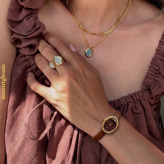 Brown Leather Oval Watch for Women | Ultra-Thin Strap, Elegant Oval Dial