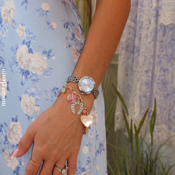 French Vintage Silver Bracelet Women’s Quartz Watch – Blue Roman Numeral Octagon Case Ladies Wristwatch