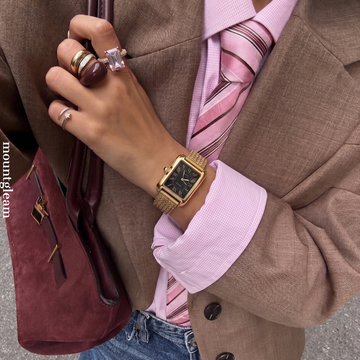 Vintage Square Gold Dial Watch with Gold-Tone Case & Wheat-Textured Alloy Bracelet