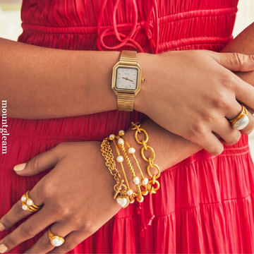 Modern Minimalist White Rectangular Dial Watch - Gold Alloy Quartz Bracelet